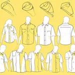 short-sleeve yellow button-up shirt image